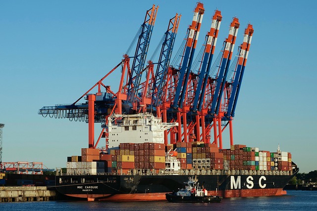 Port with shipping exports